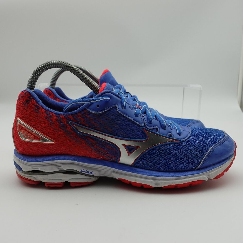 Mizuno Wave Rider 19 Women Size 9 Shoes Blue Running Athletic Sneakers Training